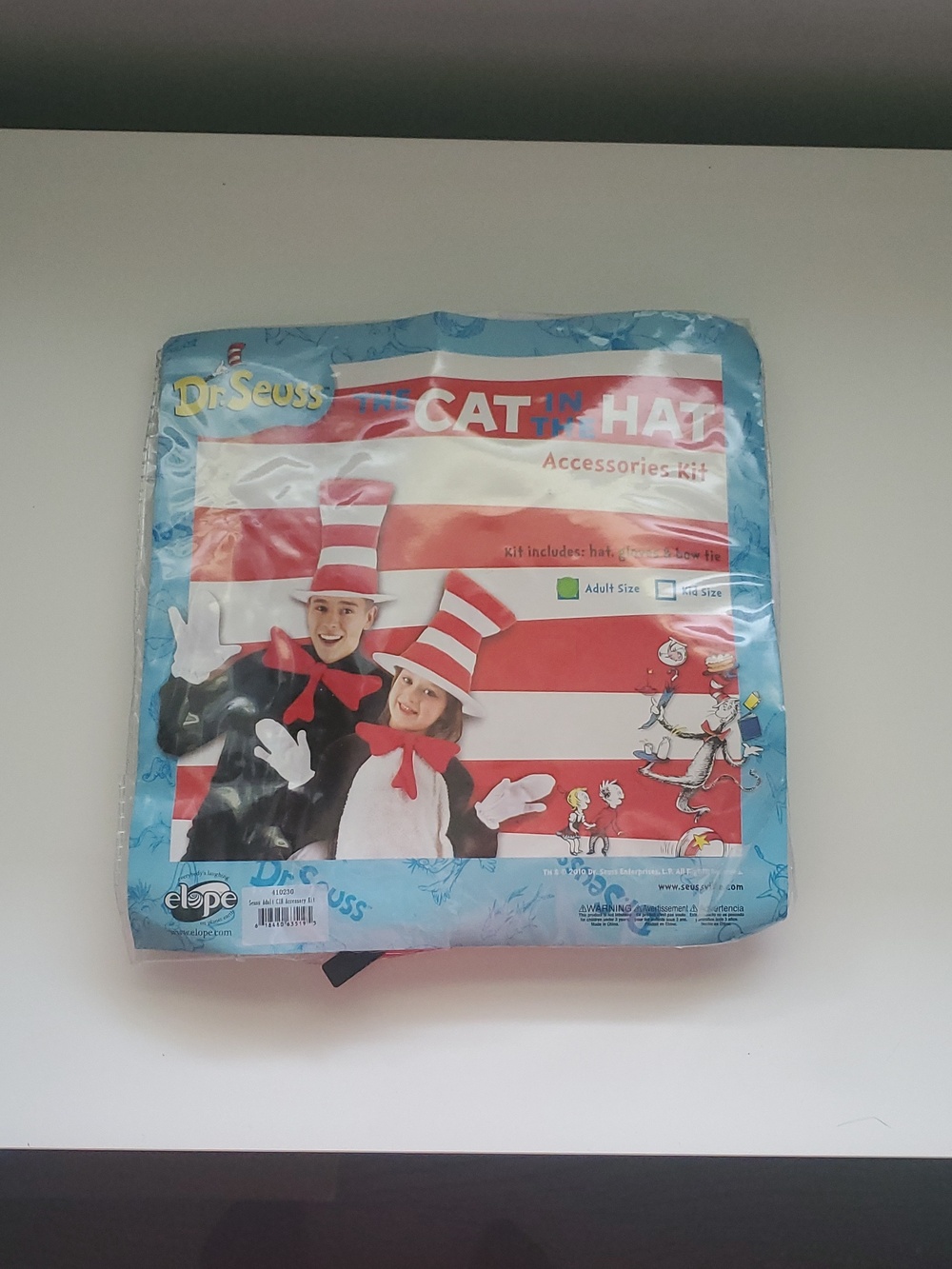 Dr. Seuss Cat In The Hat Adult Accessory Costume Hat Bow Gloves One Size